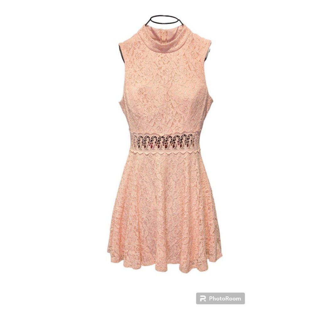 Jodi Kristopher, Size 9 Peach Lace layered dress